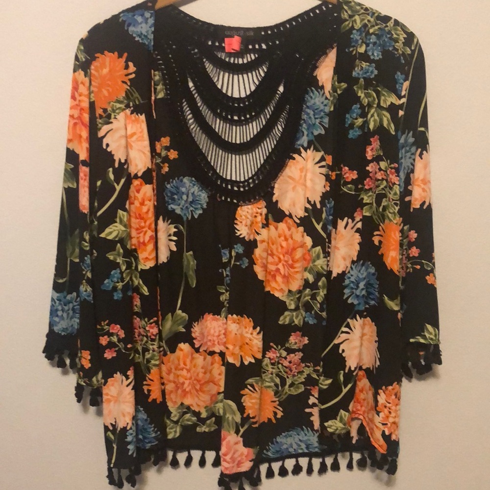 Floral printed vintage style kimono - Picture 2 of 2